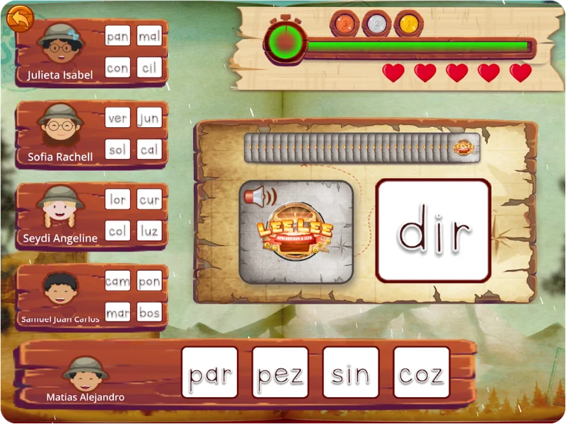 Sílabas con extensiones- Lectura