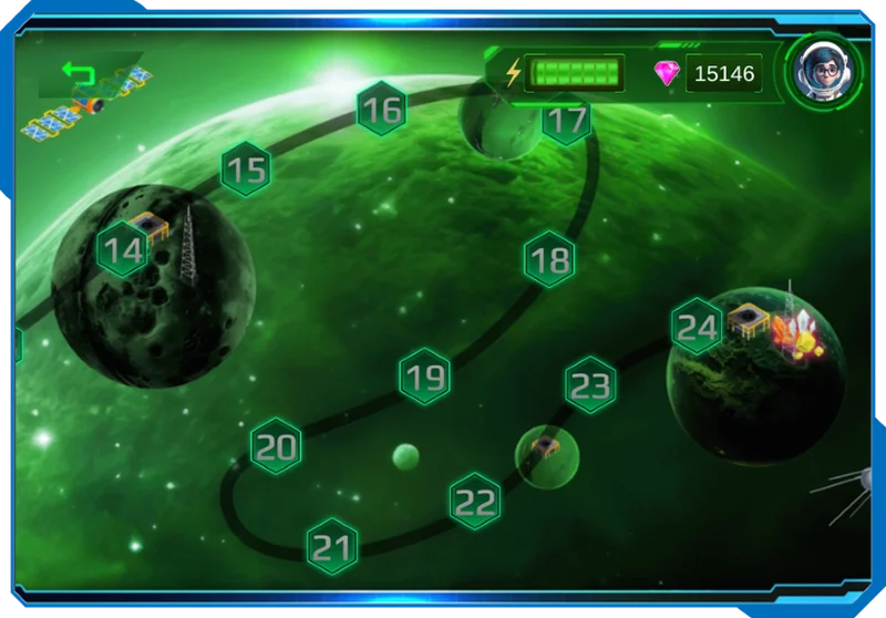 An interactive experience within each mission.