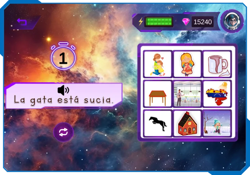 An interactive experience within each mission.