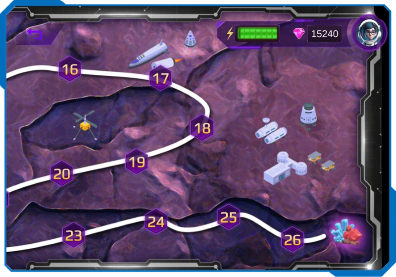 An interactive experience within each mission.