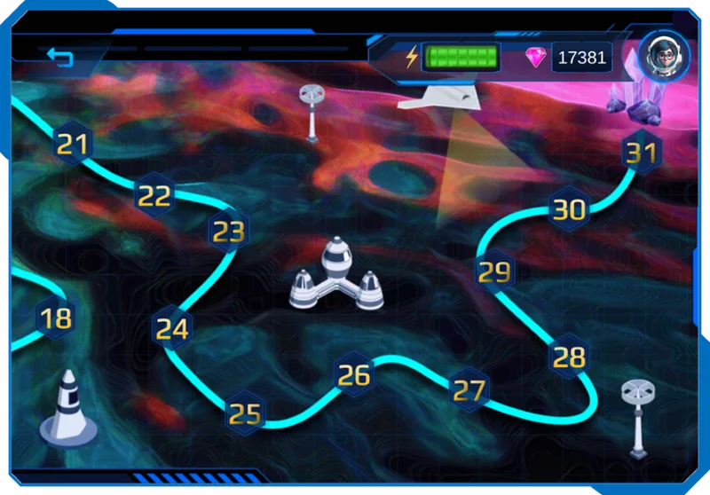 An interactive experience within each mission.