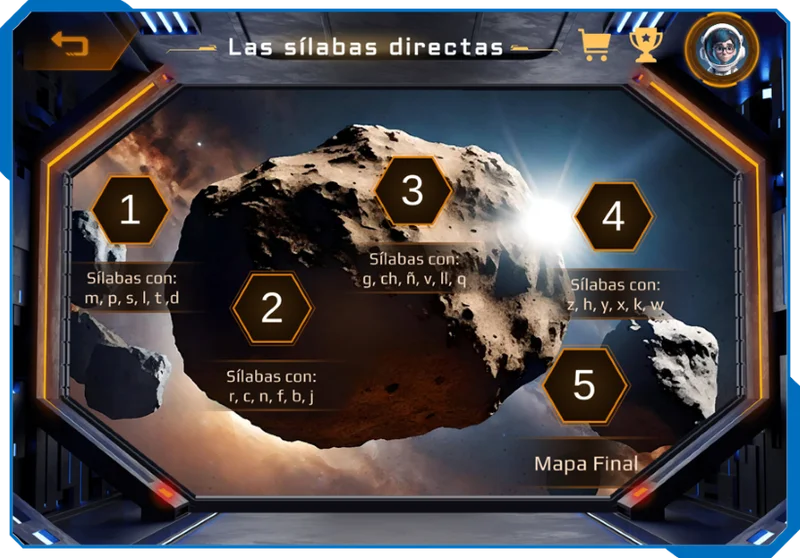 An interactive experience within each mission.