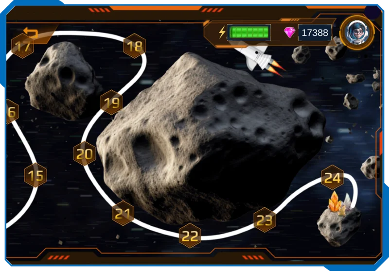 An interactive experience within each mission.