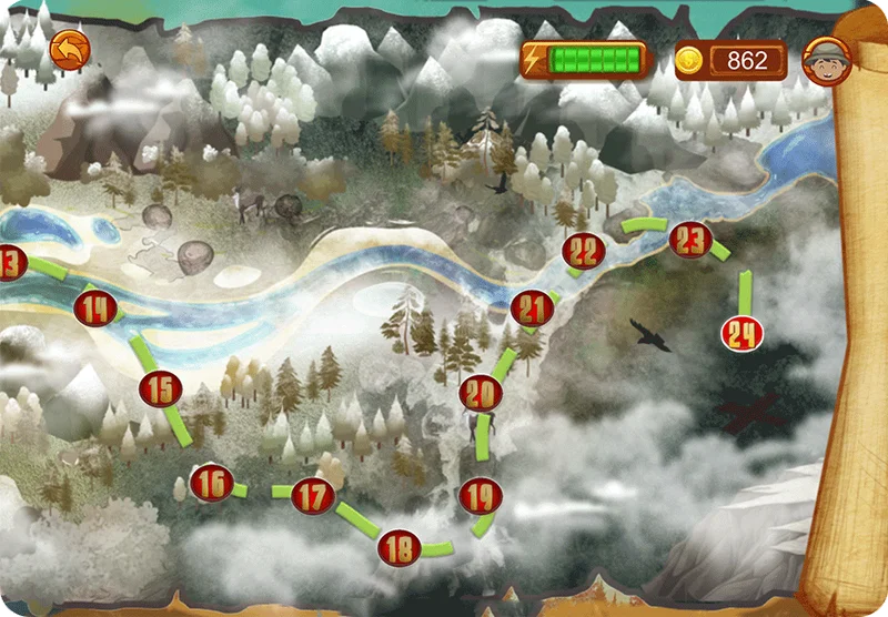 An interactive experience within each mission.