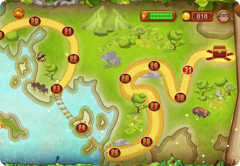 An interactive experience within each mission.