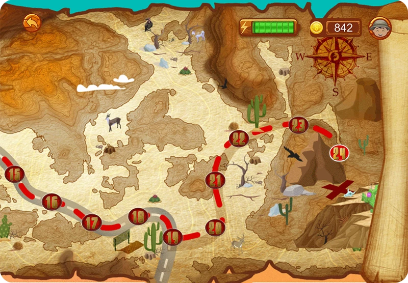 An interactive experience within each mission.