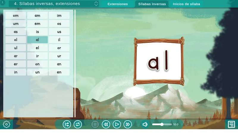A visual and auditory tool that reinforces phonetic learning in each module.