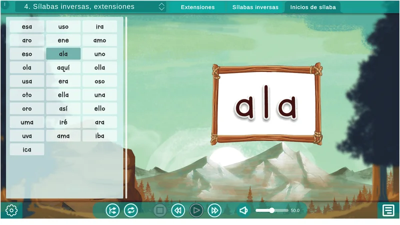 A visual and auditory tool that reinforces phonetic learning in each module.