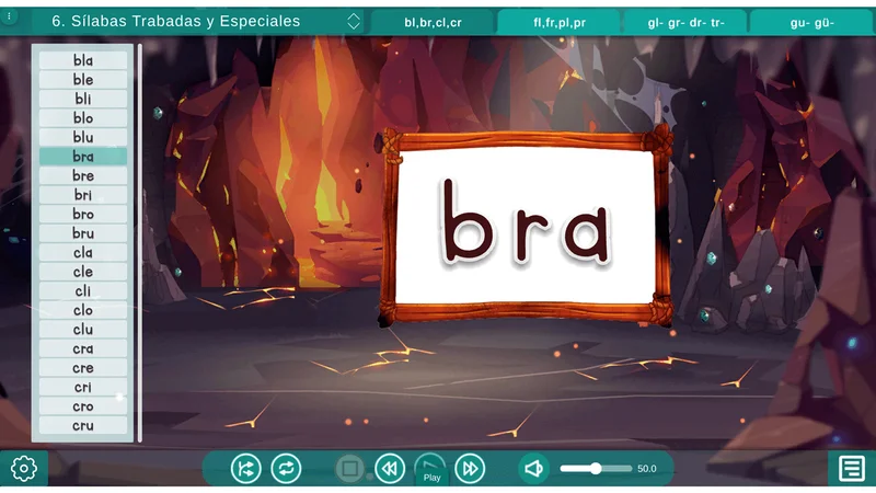 A visual and auditory tool that reinforces phonetic learning in each module.