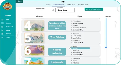 Game Progress Interface