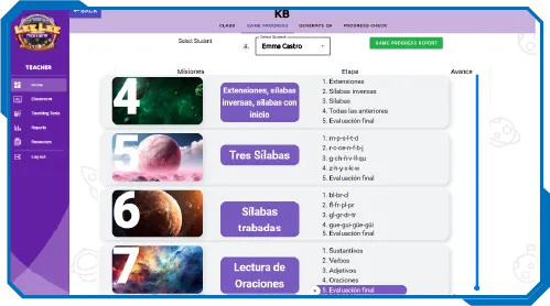 Game Progress Interface